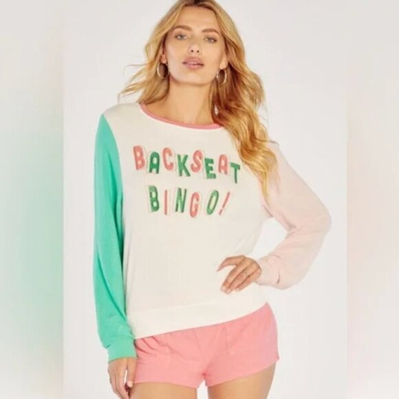 Wildfox size S Backseat Bingo baggy beach jumper sweatshirt NWT - Picture 1 of 8